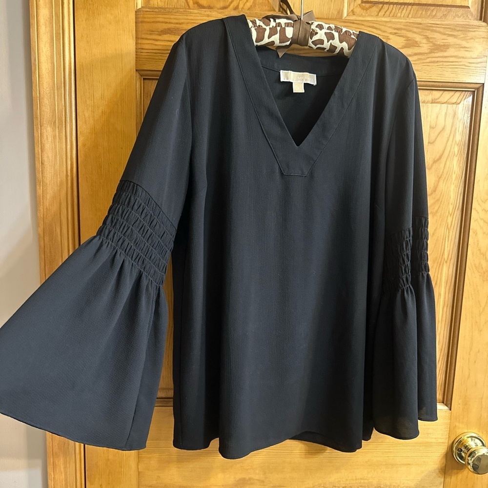 Michael Kors Black Bell Sleeve Blouse - Picture 1 of 5